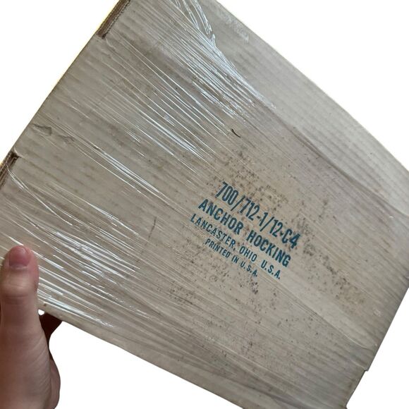 Vtg MCM Plate Tea Cup Set Anchor Hocking Early American Prescut 8 Piece Snack - Picture 10 of 16